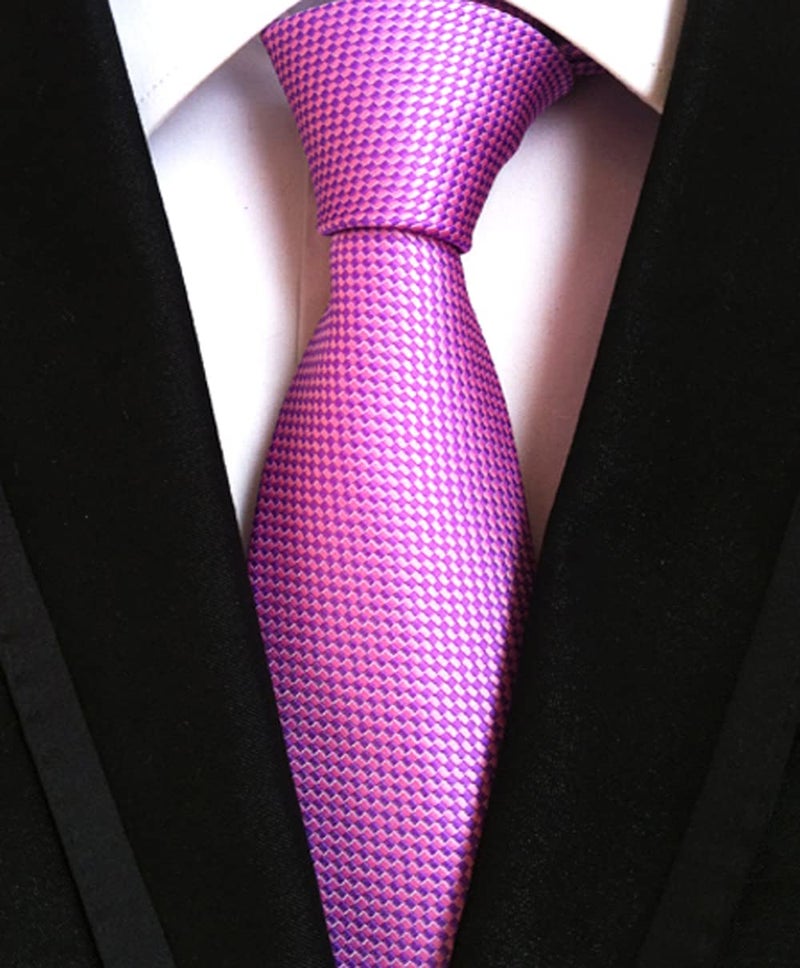 Secdtie Men's Viola Purple Silk Self Cravat Ball Party Best Ties 3" width Woven for Gift - Image 2